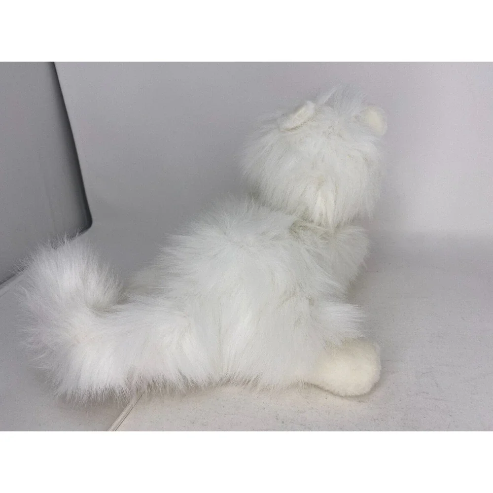Santa's Best Cat Kitten Vintage Animated Xmas Decor Head & Tail Move White Fur